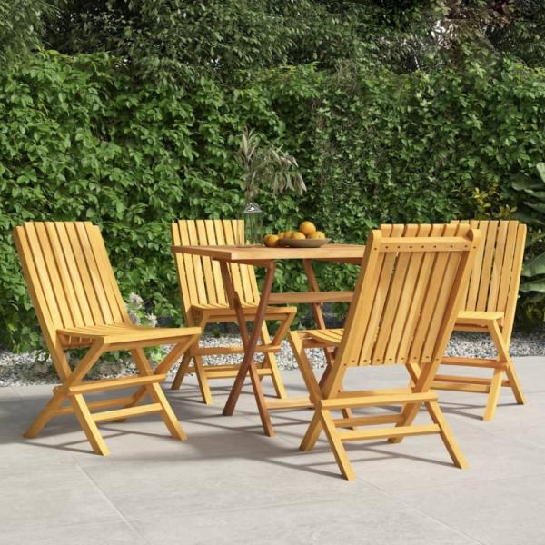 vidaXL Gartenstühle 4 Stk. Klappbar 47x47x89 cm Massivholz Teak 3155052