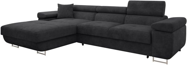 Ecksofa Torezio Mini mit Bettkasten, Schlaffunktion und Einstellbare Kopfstützen (Farbe: Margo 227.09, Seite: Links)