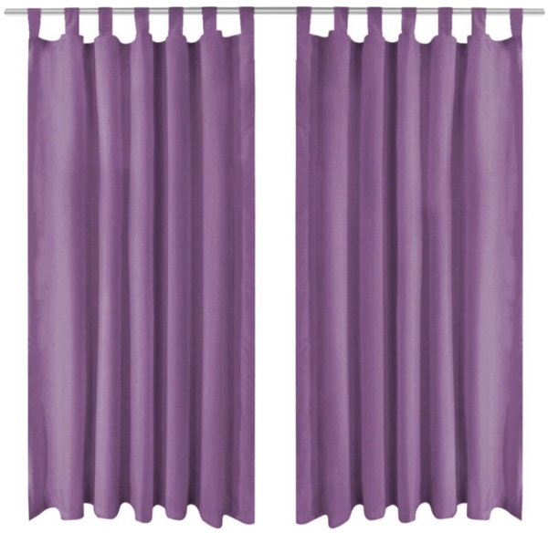 vidaXL Vorhänge Mikro-Satin 2 Stk. mit Schlaufen 140×225 cm Lila 132226