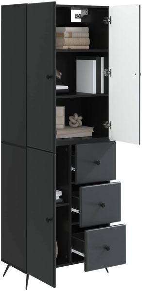 vidaXL Schrankset 2 pcs Schwarz Holzwerkstoff 3416899 Bild 2