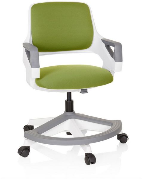 hjh OFFICE Kinder- und Jugendstuhl Kid Flex Mitwachsender Drehstuhl, Verstellbare Rückenlehne & Fußablage, Grün