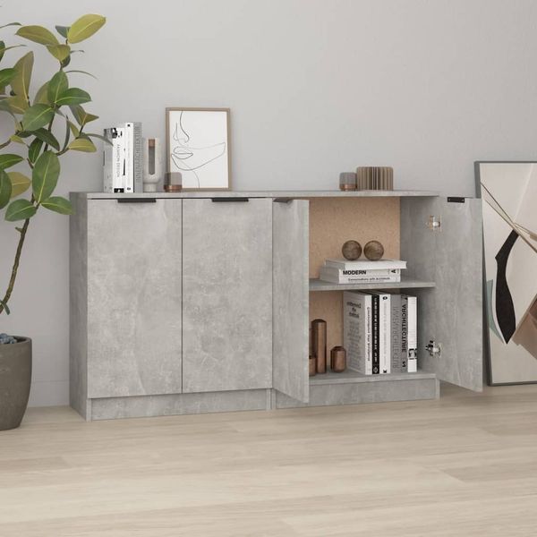Sideboards 2 Stk Betongrau 60 x 30 x 70 cm Holzwerkstoff [3115775]