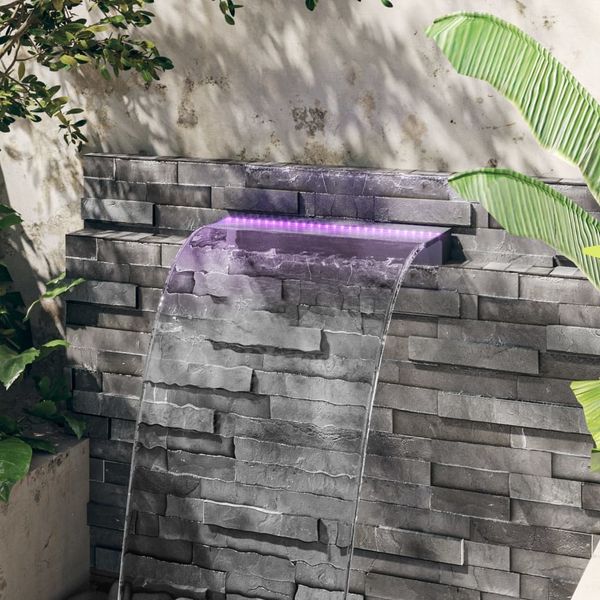 vidaXL Wasserfall-Element mit RGB LEDs Acryl 60 cm 151403