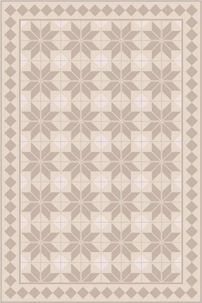 Bilderdepot24 Teppich Vinyl Wohnzimmer Schlafzimmer Flur Küche Fliesen Muster, rechteckig - beige glatt, nass wischbar (Küche, Tierhaare) - Saugroboter & Bodenheizung geeignet