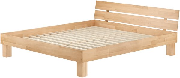 Massivholzbett Überlänge 200x220 Buche Großfamilienbett Doppelbett wählbares Zubehör V-60.80-20-220Rollrost inkl.