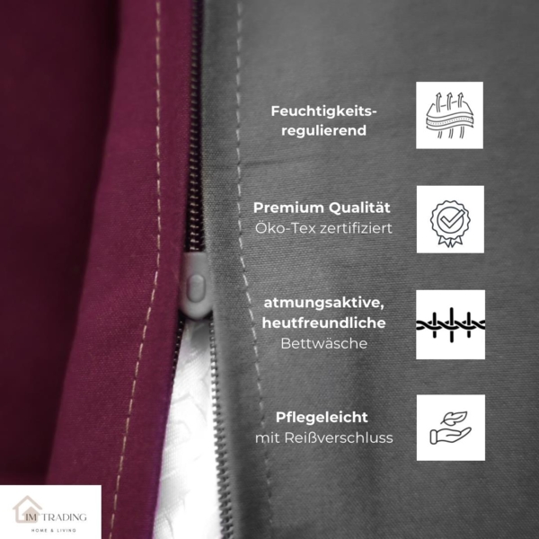 Microfaser Wende-Bettwäsche mit Reißverschluss, für Einzel- und Doppelbett 200 x 220 cm + 2x 80 x 80 cm Bild 5