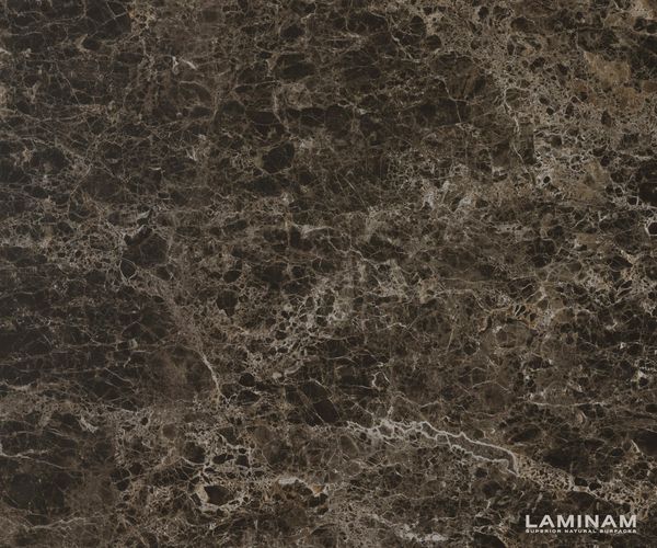 Couchtisch Edge Organisch 140x76 cm Keramik Emperador Extra Lucidato Dunkelbraun Conis Edelstahl gebürstet Bild 3