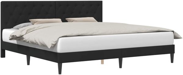 vidaXL Bettrahmen mit Kopfteil Schwarz 200 x 200 cm Samt 42027689 Bild 2