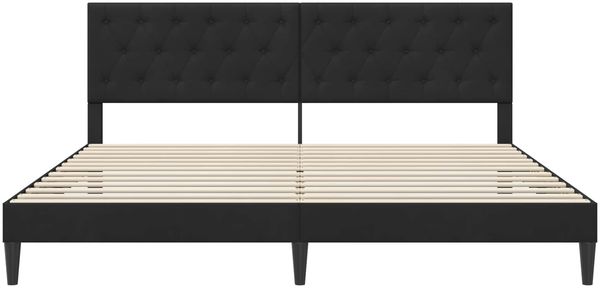 vidaXL Bettrahmen mit Kopfteil Schwarz 200 x 200 cm Samt 42027689 Bild 4