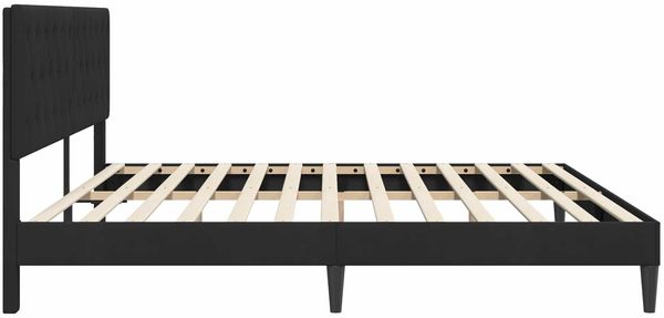 vidaXL Bettrahmen mit Kopfteil Schwarz 200 x 200 cm Samt 42027689 Bild 5