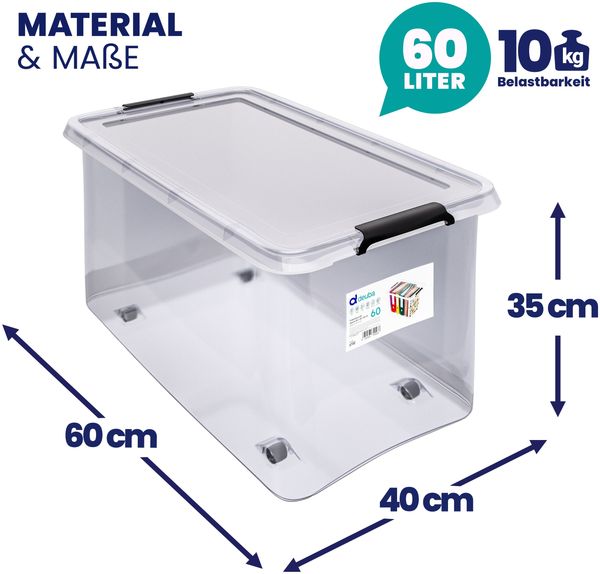 Aufbewahrungsbox, 60 Liter, 4er-Set Bild 6