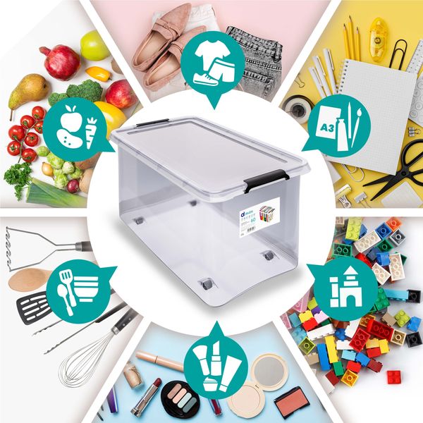 Aufbewahrungsbox, 60 Liter, 4er-Set Bild 7