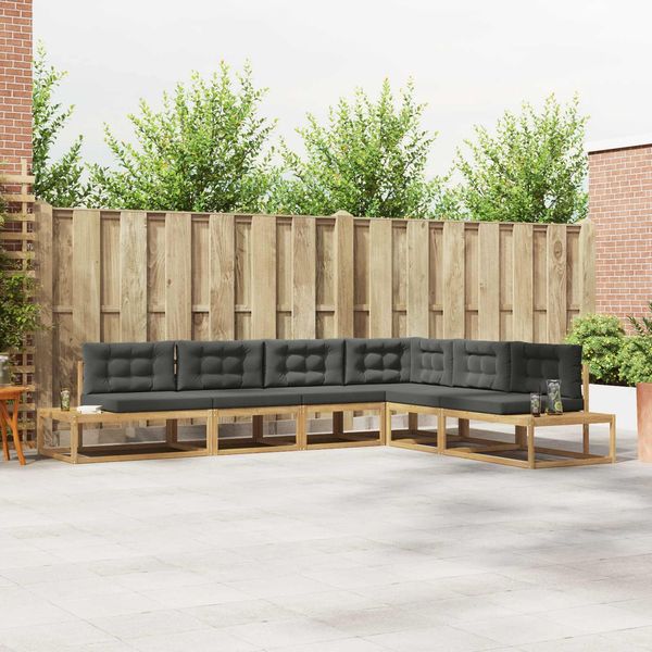 vidaXL Outdoor-Sofagarnitur Weiß 357 x 198,5 x 73 cm Polyester 3387011