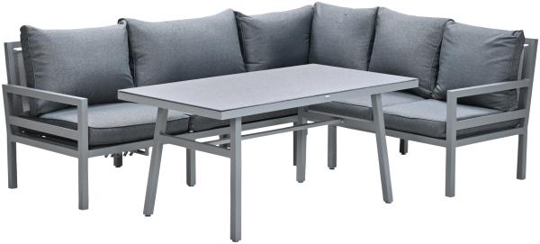 Garten Loungegruppe + Sessel PADUA in grau, B196 x T252 x H87,5 cm