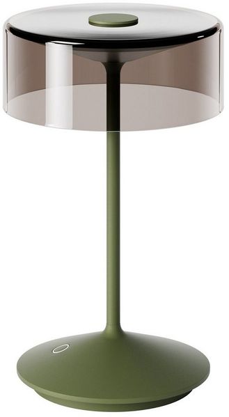 SIGOR LED Tischleuchte Akku-Glasleuchte NUMOTION tannengrün, Dimmbar, LED fest integriert, Warmweiß