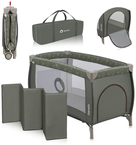 lionelo Baby-Reisebett LO-SVEN PLUS, ab Geburt bis 15kg mit Zubehör