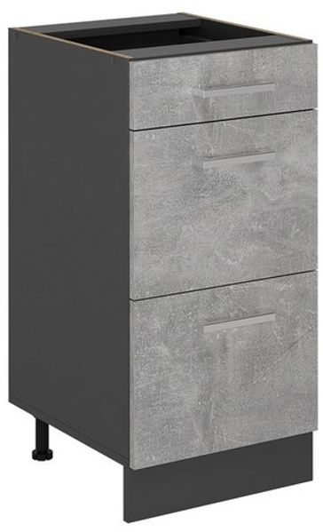 Küchenunterschrank R-Line Beton 40 cm mit Schubladen, ohne Arbeitsplatte Vicco Bild 4