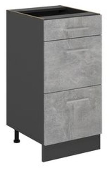 Küchenunterschrank R-Line Beton 40 cm mit Schubladen, ohne Arbeitsplatte Vicco Bild 6