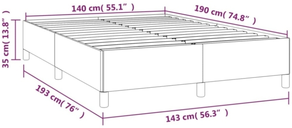 vidaXL Bettgestell Taupe 140x190 cm Stoff [347062] Bild 2