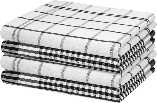 Hometex Premium Textiles Geschirrtuch 4er Set Geschirrtücher Grubentücher, Aus 100% Baumwolle, 50 x 70 cm, Extra saugfähig und schnell trocknend