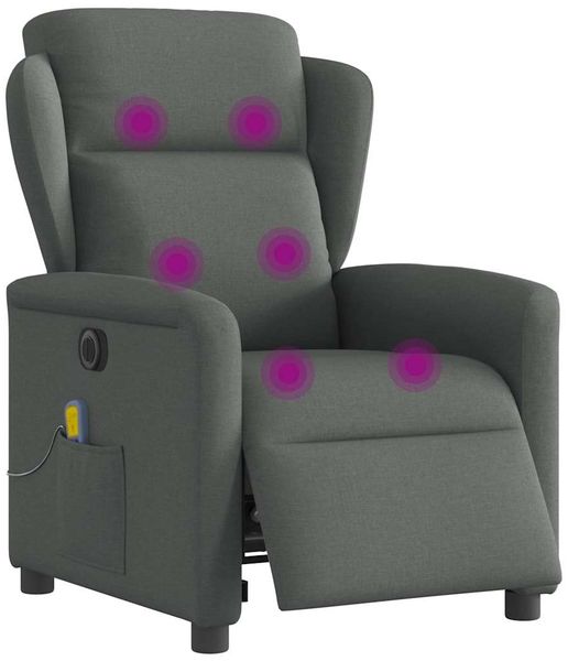vidaXL Massagesessel Elektrisch Dunkelgrau Stoff 3303125 Bild 3