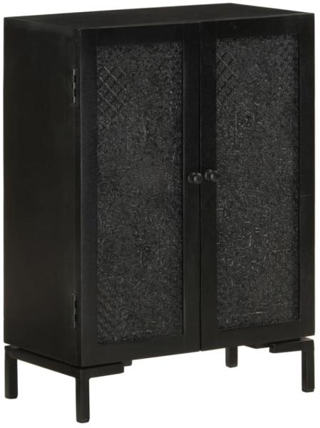 vidaXL Sideboard Schwarz 55x30x77 cm Massivholz Mango und Eisen 351645