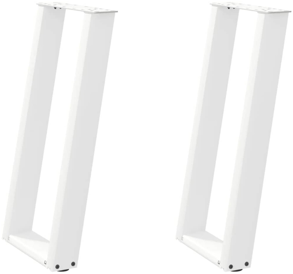 vidaXL Konsolentischbeine U-Form 2 Stk. Weiß 38x(72-73) cm Stahl 4012781
