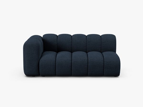 Micadoni Modulares Sofa Lupine 3-Sitzer Links Boucle Baloo Dunkelblau