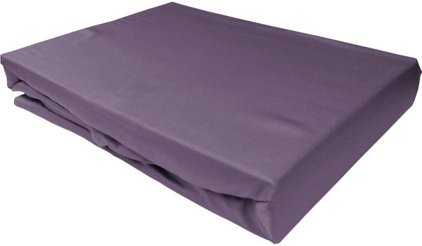 Bettwaesche-mit-Stil Mako-Satin Spannbettlaken lila (malve) 120x200cm Höhe 5-10cm