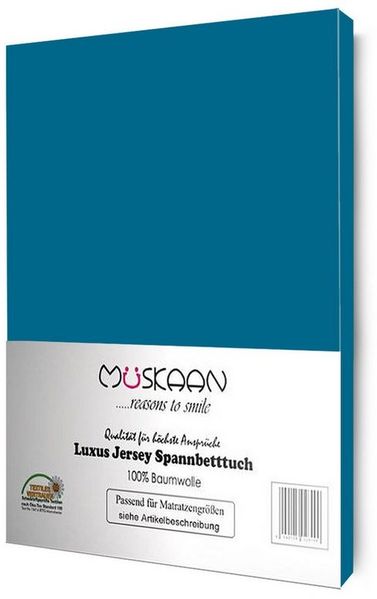 Müskaan Spannbettlaken Jersey Spannbettlaken, Baumwolle, (1 Stück), mit Gummizug