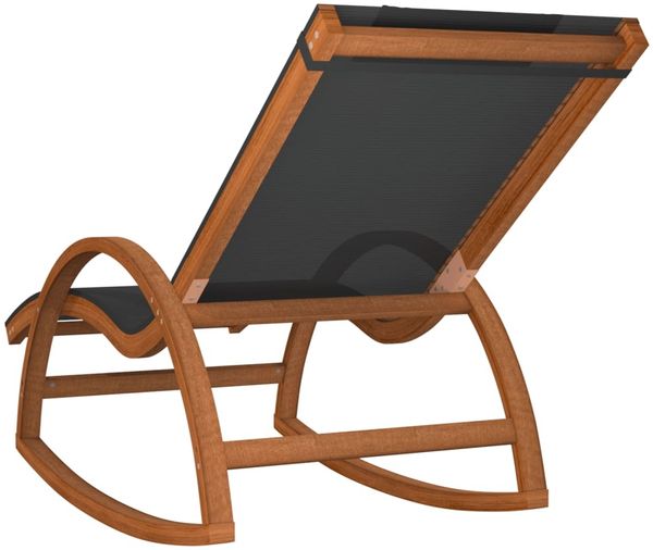 vidaXL Schaukelstuhl Grau Textilene und Massivholz Pappel 363472 Bild 5