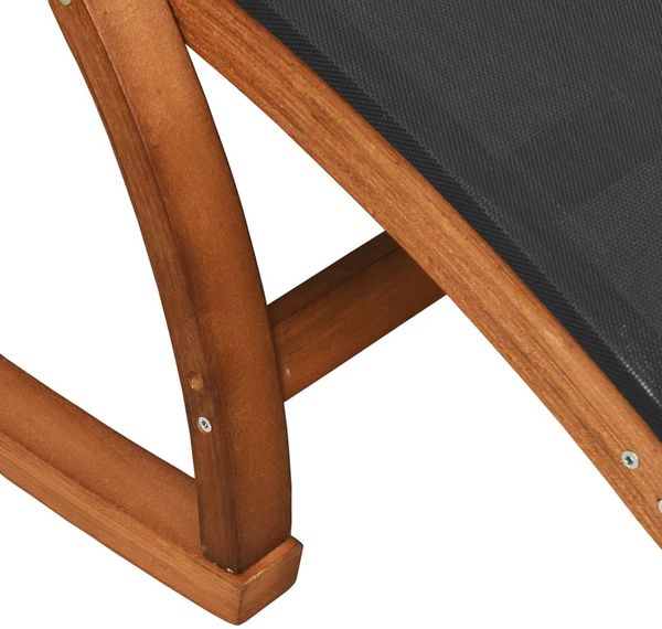 vidaXL Schaukelstuhl Grau Textilene und Massivholz Pappel 363472 Bild 7
