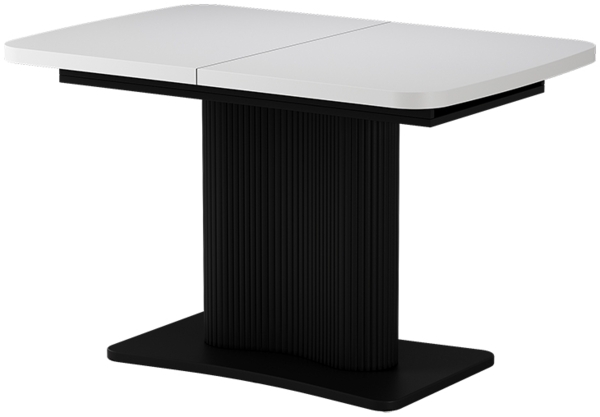 Esstisch Fenaro Weiß/Schwarz 120 x 80 cm ausziehbar Vicco