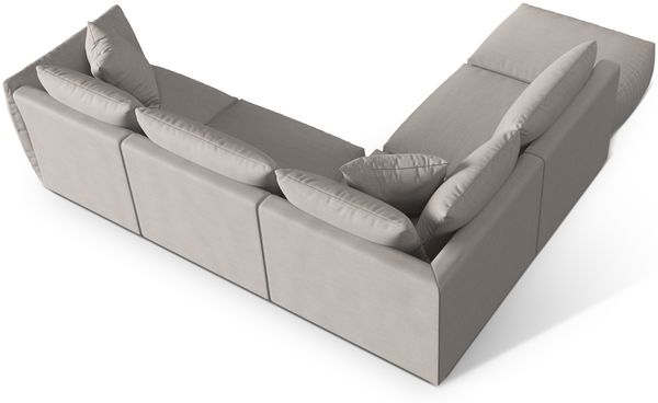 Micadoni Modulares Ecksofa Chris 4-Sitzer Links Strukturierter Stoff Natur Bild 4