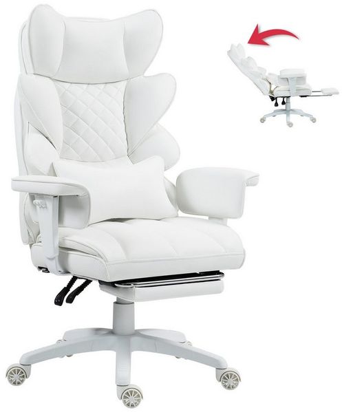 Dowinx Gaming-Stuhl Bürostuhl Ergonomisch mit Taschenfeder-Kissen (Packung), Chefsessel mit weiche Rückenlehne und verstellbare Lendenkissen