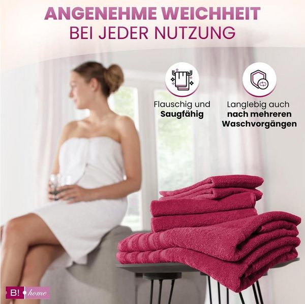 4er Set Duschtücher Plain bordeaux-rot 70x140 - Farbe: Bordeaux-Rot, Größe: 70x140