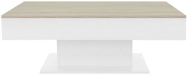 ML-DESIGN Couchtisch Couchtisch mit 2 Staufächern unter Schiebeplatte mit Truhefunktion, Sofatisch Eiche-Optik Weiß 110x60x40 cm Beistelltisch