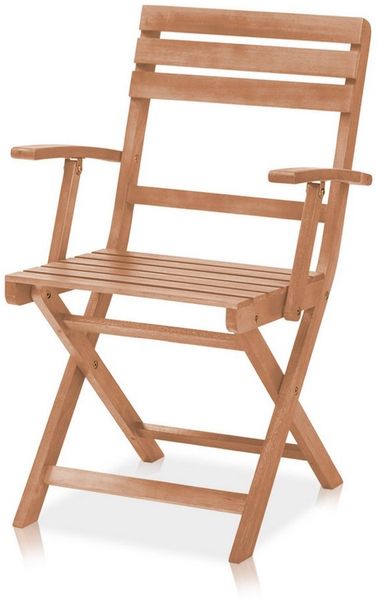 KHG Gartenstuhl Balkonstuhl 55x55x89 cm, klappbar, bis 120 kg belastbar (Outdoor-Stuhl), aus Eukalyptus-Holz, zum Schutz geölt, FSC-Zertifiziert