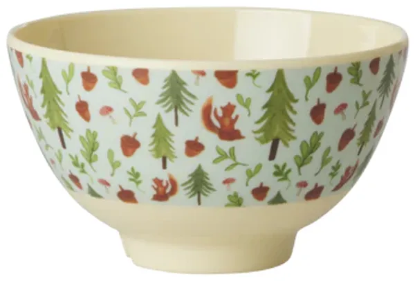 Rice Pink Happy Forest Print Melamin Bowl 300 ml