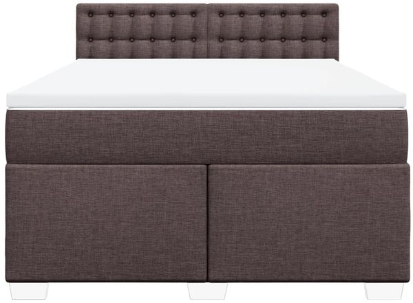 vidaXL Boxspringbett mit Matratze Dunkelbraun 140x190 cm Stoff 3288200 Bild 6