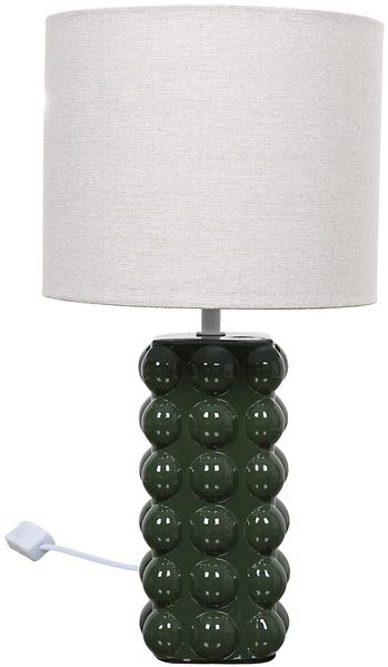 HOME DECO FACTORY, LA0118, Waldgrüne Keramiklampe, elegantes und modernes Design, sanfte Umgebungsbeleuchtung, vielseitig für Wohnzimmer, Schlafzimmer oder Büro, pflegeleicht, 22 cm, grün