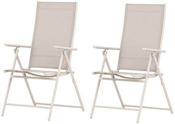 Venture Home Gartenstuhl Levanzo, 2er-Set Gartenstühle klappbar, belastbar bis 110 kg, Stuhlset, Stahlrahmen, Textilene-Sitz, klappbar, verstellbare Lehne
