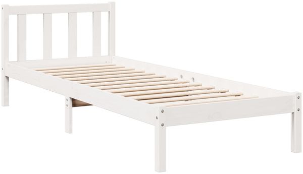 vidaXL Massivholzbett Extra Lang ohne Matratze Weiß 80x210 Kiefernholz 852429 Bild 3