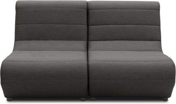 DOMO. collection Outdoor Sofa Borkum, 2 Sitzer aus 2 x Sessel-Element, wetterfestes Gartensofa, 146 x 102 x 80 cm (BxTxH), anthrazit