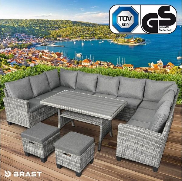 BRAST Gartenlounge-Set Family, bis zu 11 Personen viele Farben, inkl. extra Dicke Kissen, TÜV geprüft Outdoor Loungemöbel