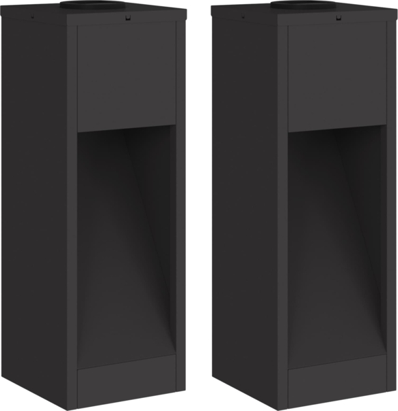 vidaXL Solar LED Wegeleuchte 2 pcs Schwarz Kalt gewalzter Stahl 879709