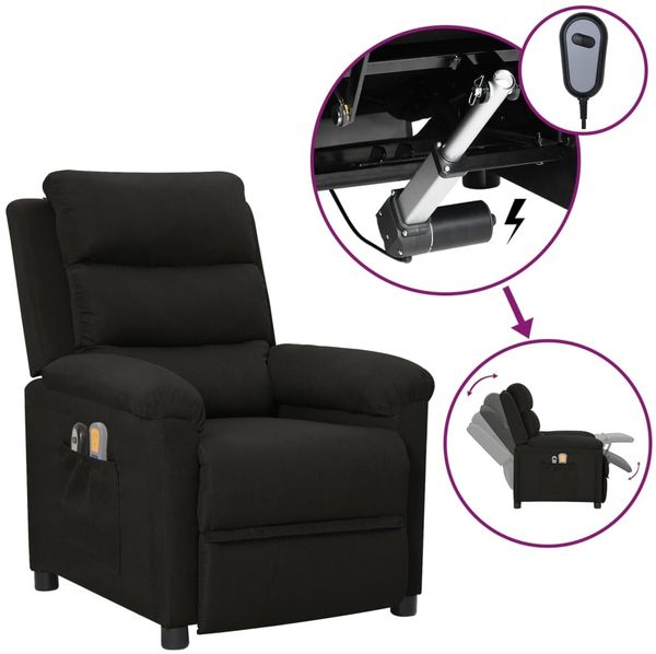 vidaXL Massagesessel Elektrisch Schwarz Stoff 3098977