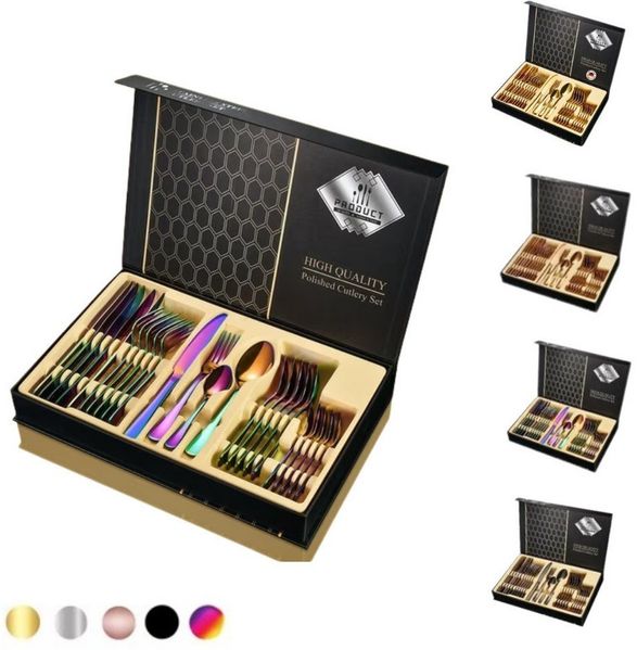 Faizee Home Besteck-Set Besteck-Set 24 tlg. Edelstahlbesteck für. 6 Personen Gift Box