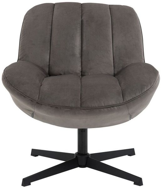 CARO-Möbel Sessel TINOS, Loungesessel drehbarer Polstersessel mit Velour Stoffbezug dunkelgrau