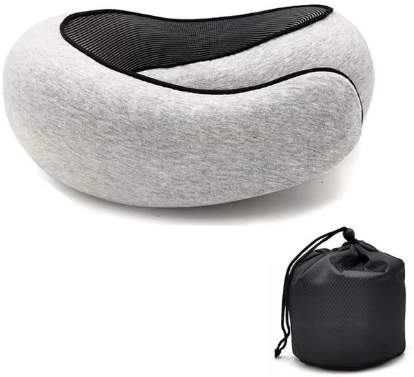 Athlix Nackenkissen Reise Nackenkissen Memory-Schaum Nackenstütze Schlafkissen, Ergonomisches Design, atmungsaktiv, waschbarer Bezug